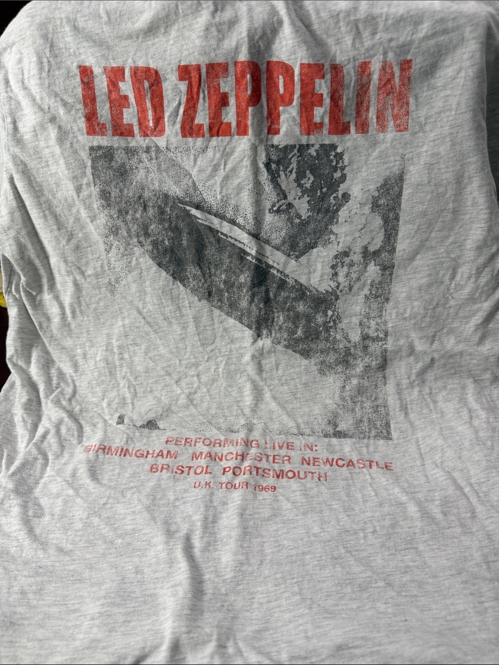 Led Zeppelin 1969 U.K. Tour Graphic Tee – Grey Band Shirt